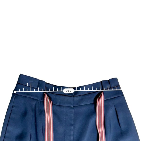 Tommy Hilfiger Baggy Navy Slacks with Red White & Blue Tie Belt Size 4 - Picture 2 of 16